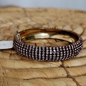 J Crew Pink Crystal Bangle Bracelet. New!